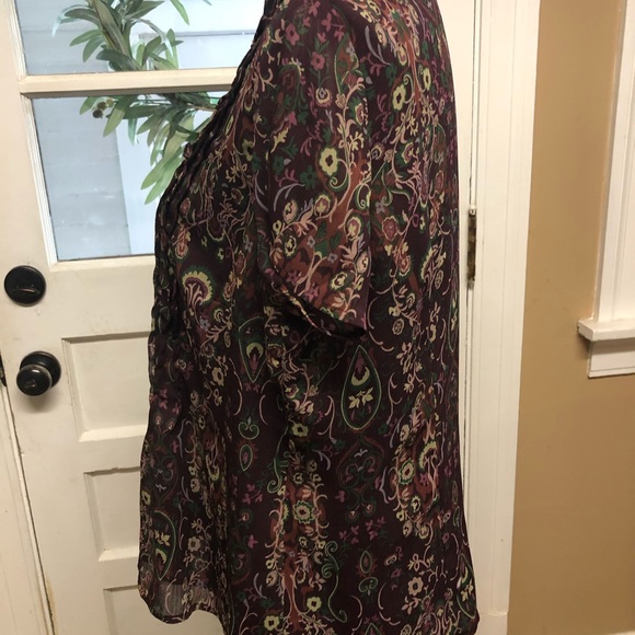 Van Heusen floral print ruffle front blouse - Picture 4 of 7